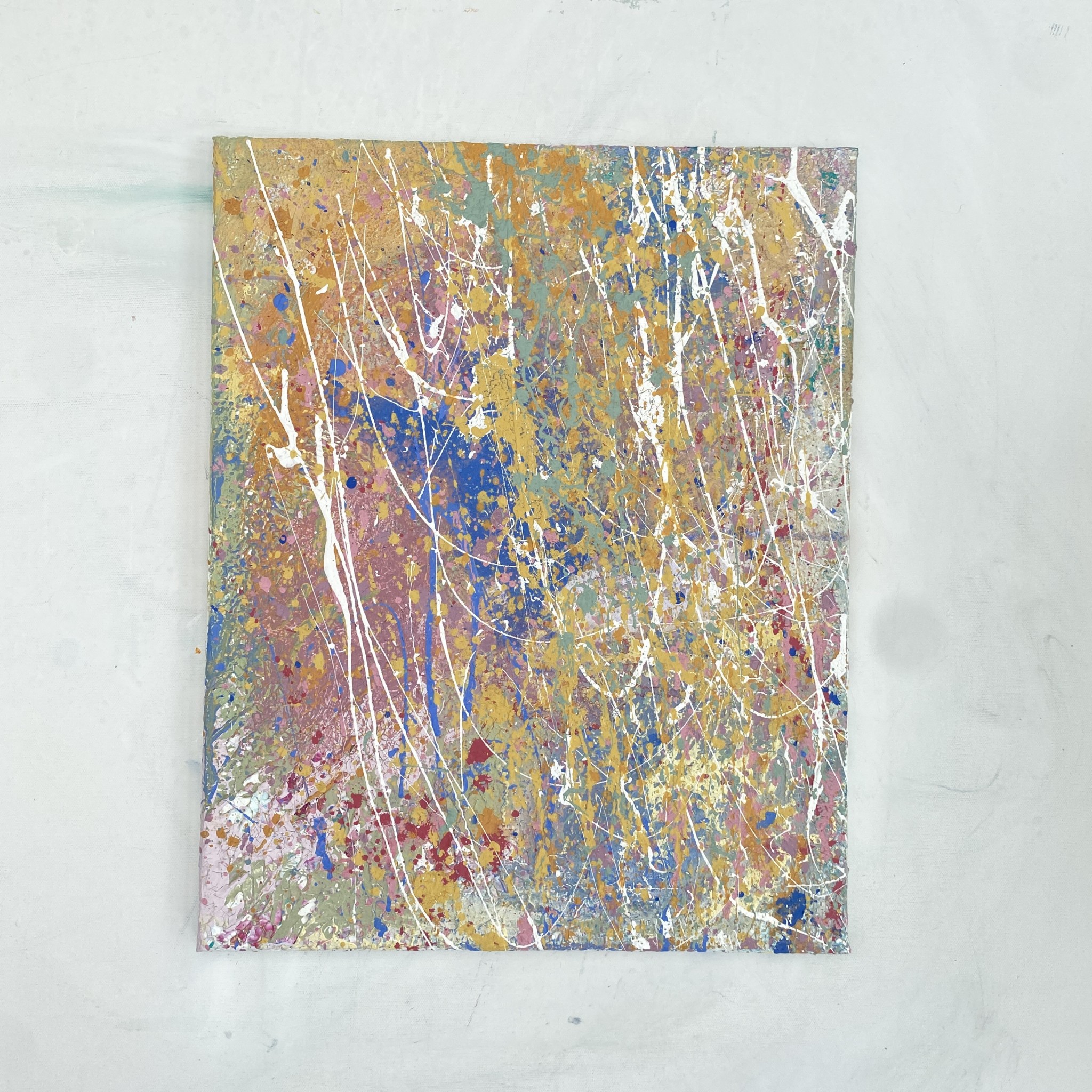 Gallery view of elemental an abstract original painting created with eco friendly paints by Emily Duchscherer Kirk.