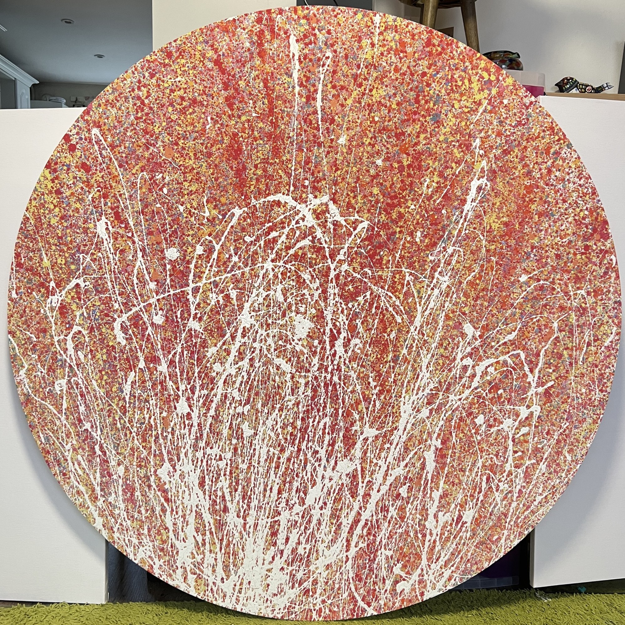 round painting commissioned circular artwork